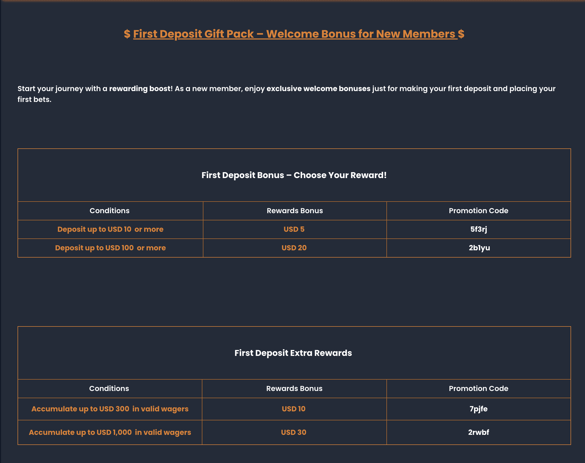 XYES first deposit gift pack terms screenshot.